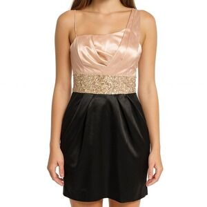 Teeze Me Juniors HOCO One Shoulder Rhinestone Embellished Party Dress Size 3